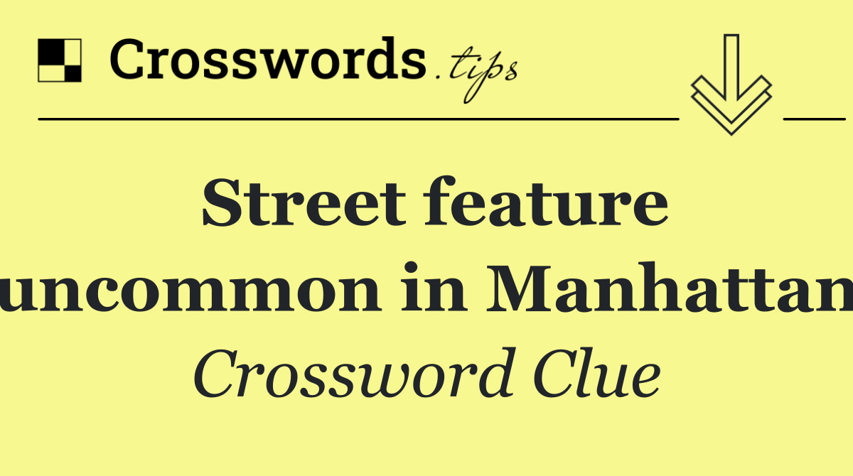 Street feature uncommon in Manhattan