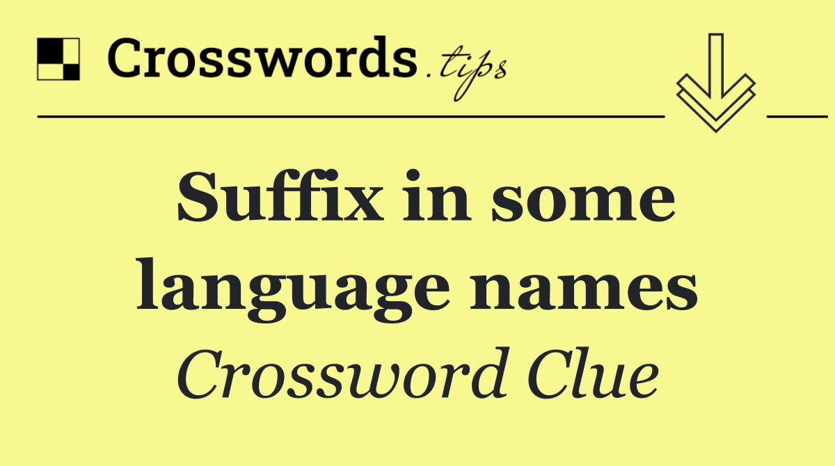 Suffix in some language names