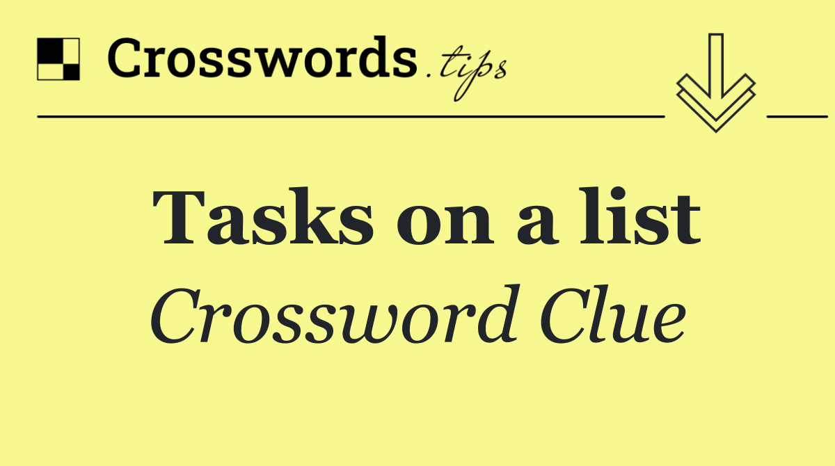 Tasks on a list