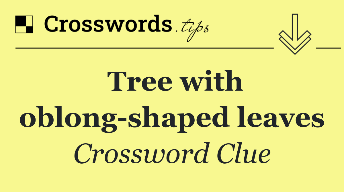 Tree with oblong shaped leaves