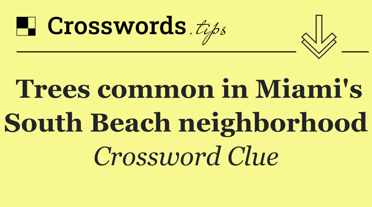 Trees common in Miami's South Beach neighborhood