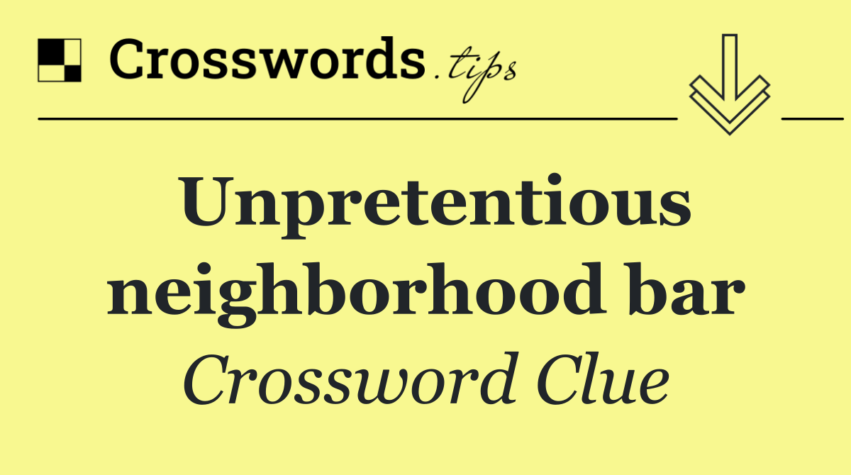 Unpretentious neighborhood bar