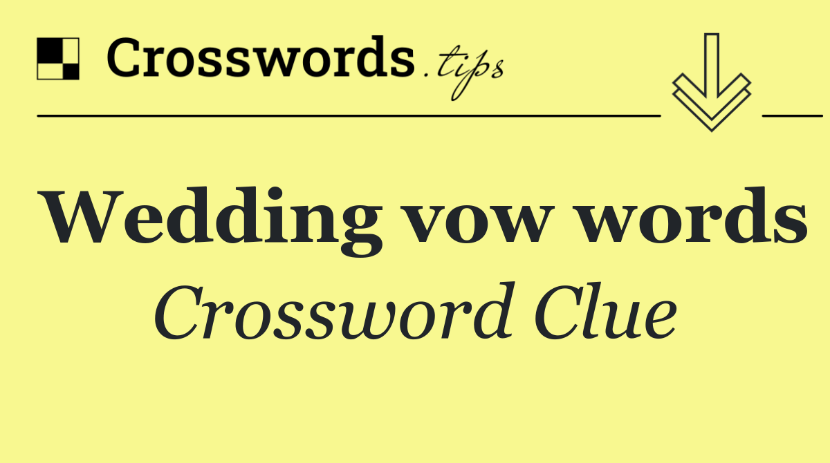 Wedding vow words