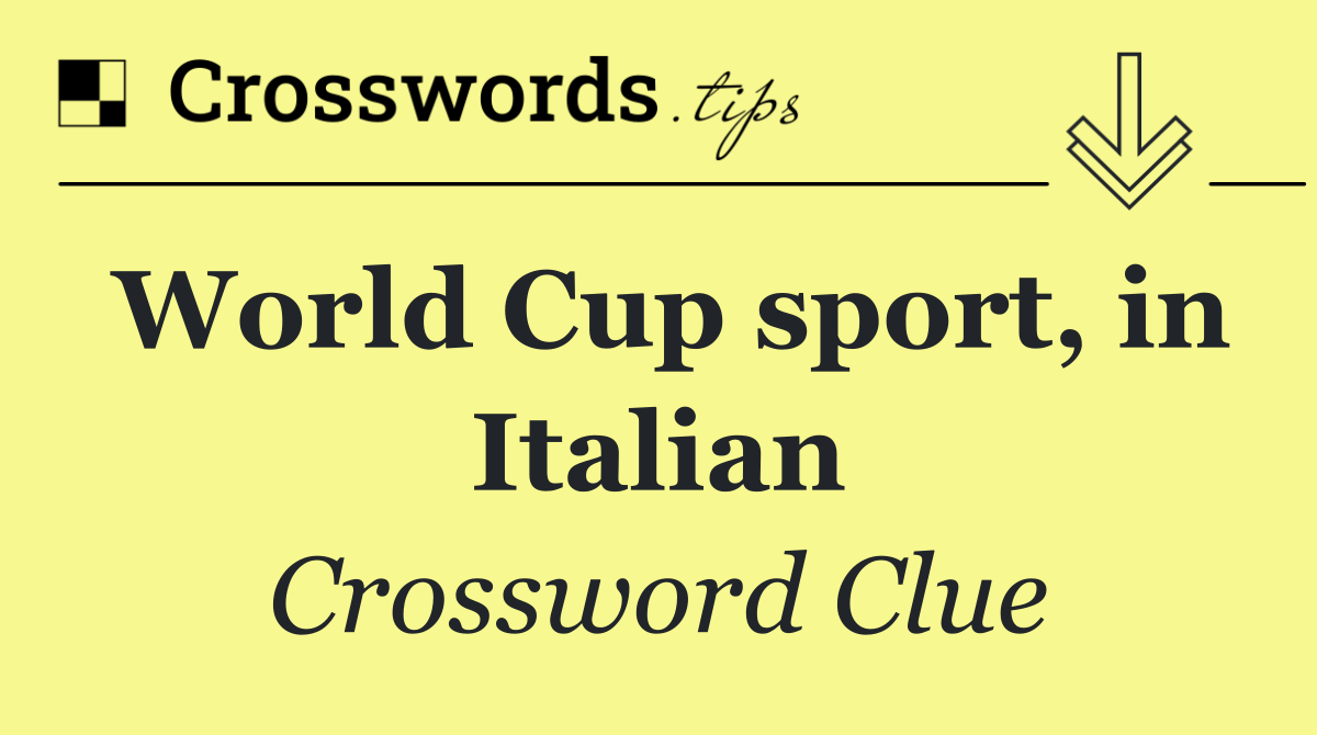 World Cup sport, in Italian