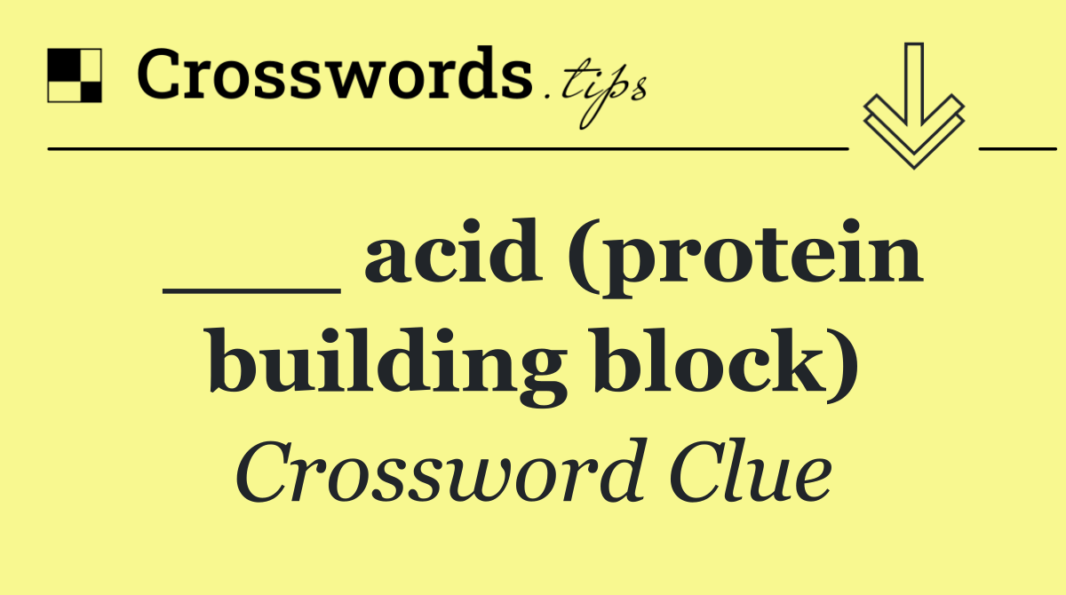 ___ acid (protein building block)