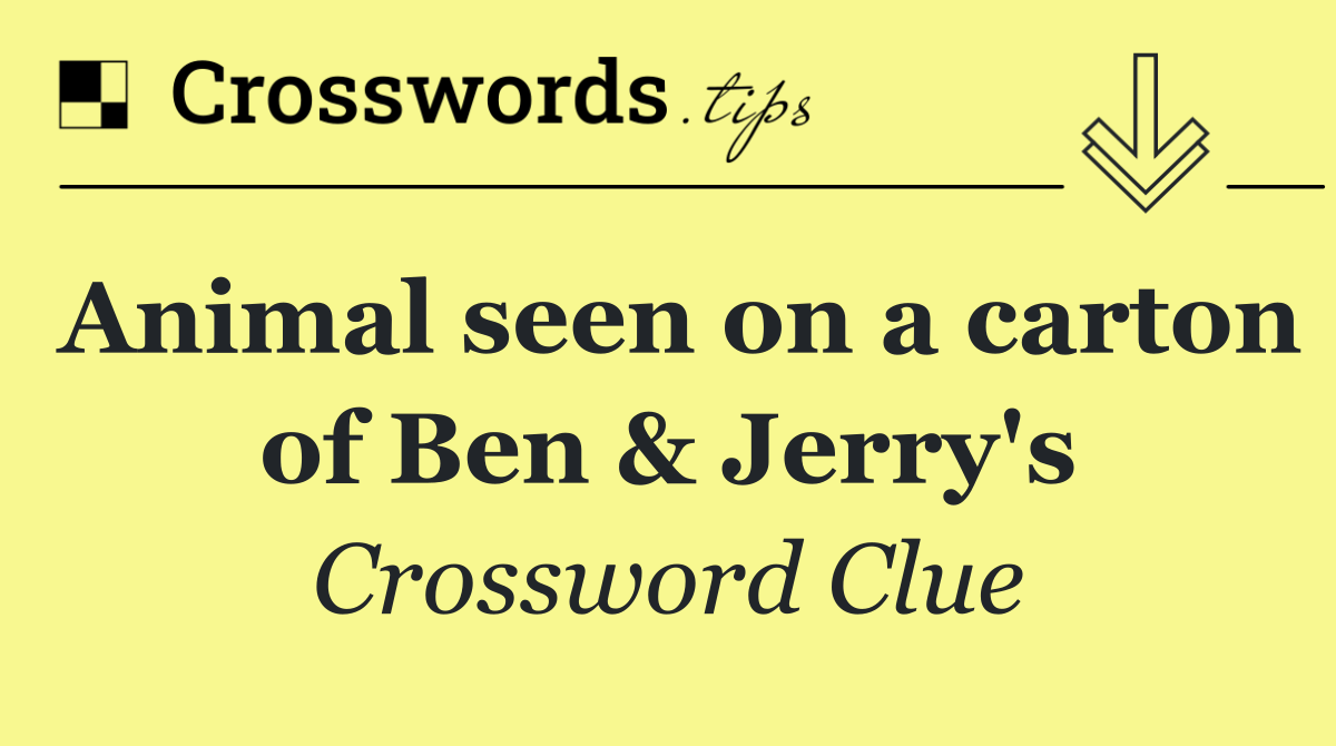 Animal seen on a carton of Ben & Jerry's