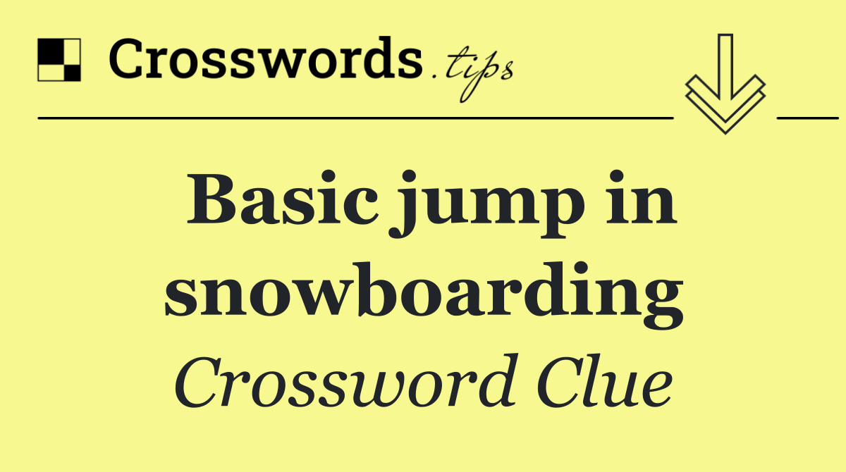 Basic jump in snowboarding