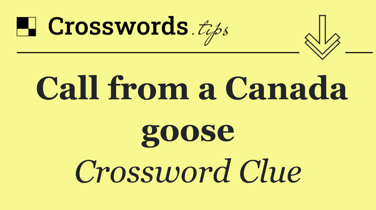 Call from a Canada goose