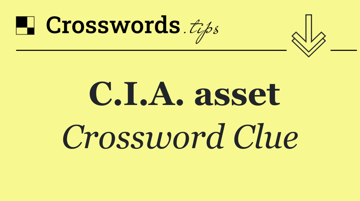 C.I.A. asset