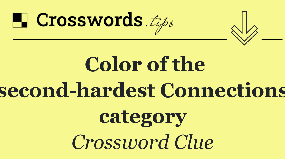 Color of the second hardest Connections category