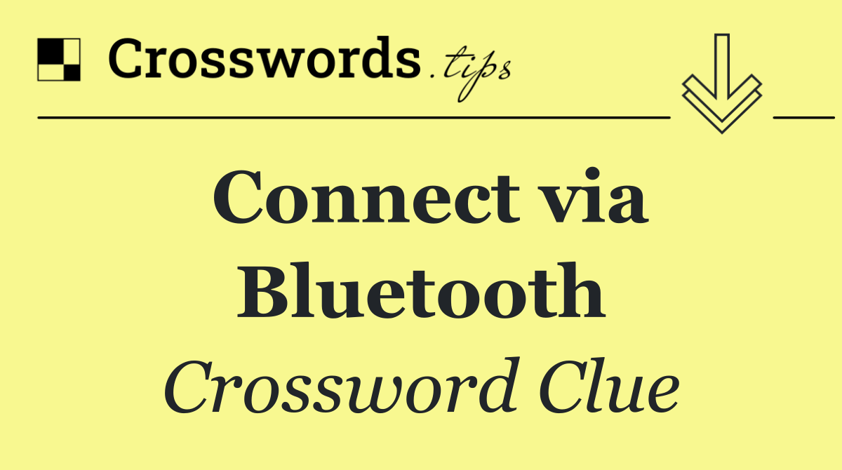 Connect via Bluetooth