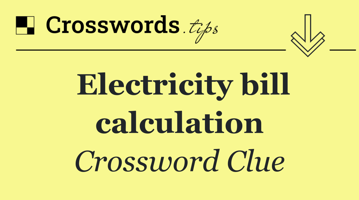 Electricity bill calculation
