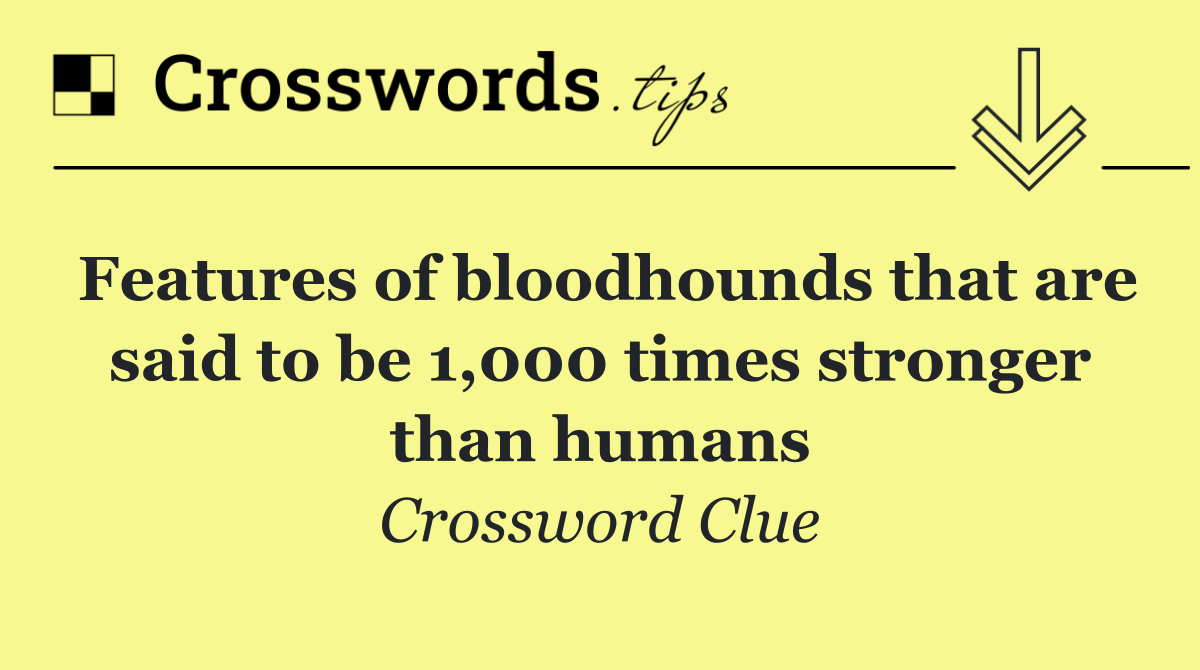 Features of bloodhounds that are said to be 1,000 times stronger than humans