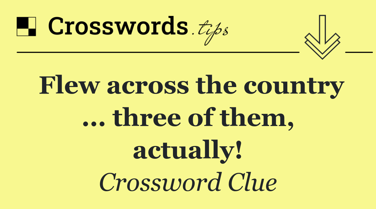 Flew across the country ... three of them, actually!