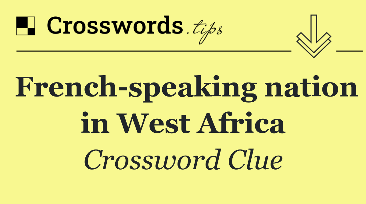 French speaking nation in West Africa