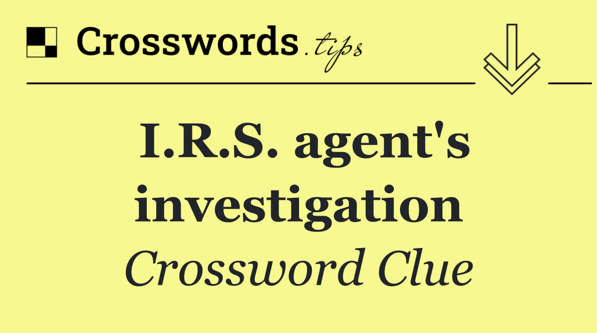 I.R.S. agent's investigation