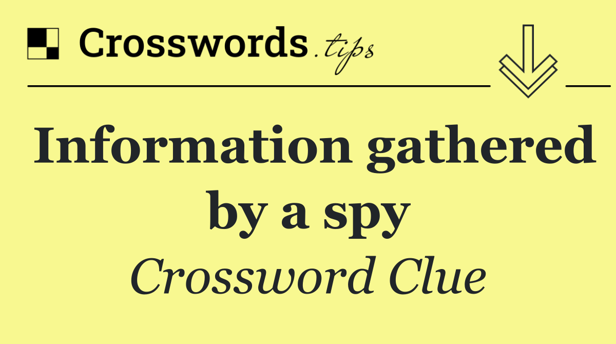 Information gathered by a spy
