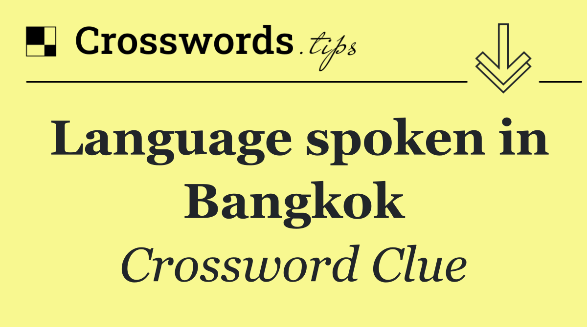 Language spoken in Bangkok