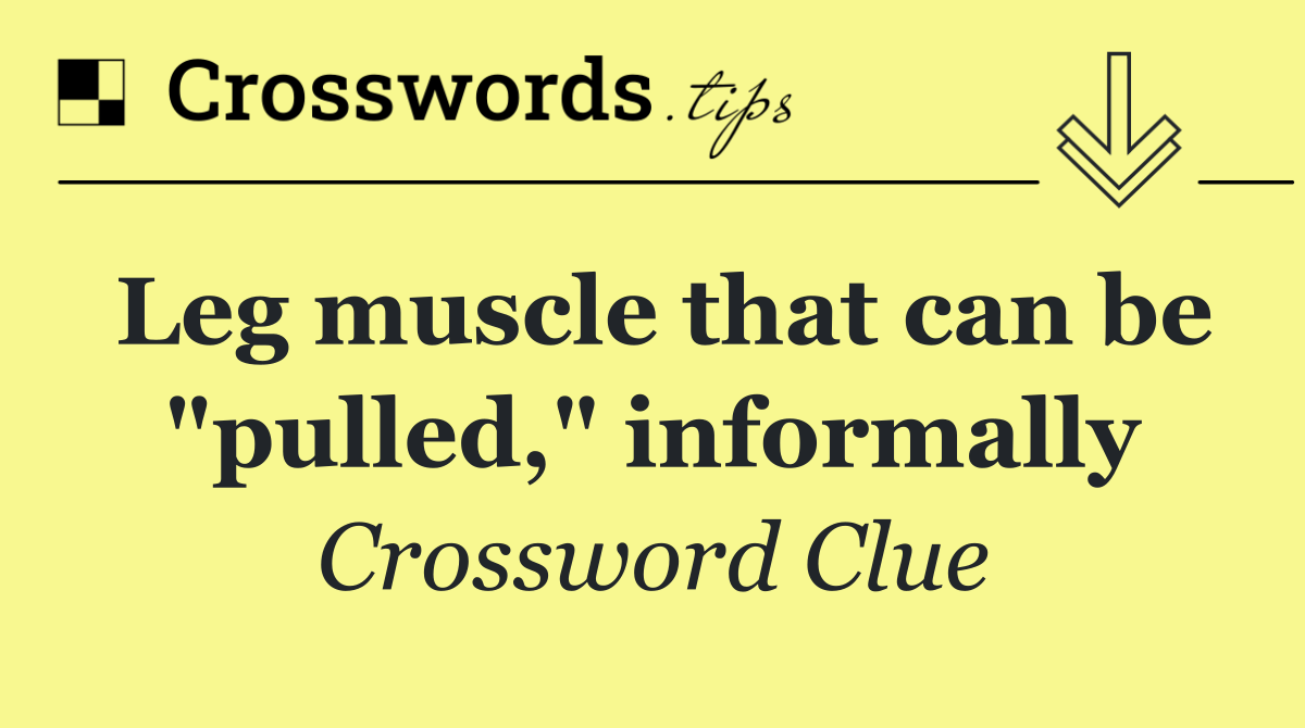 Leg muscle that can be "pulled," informally