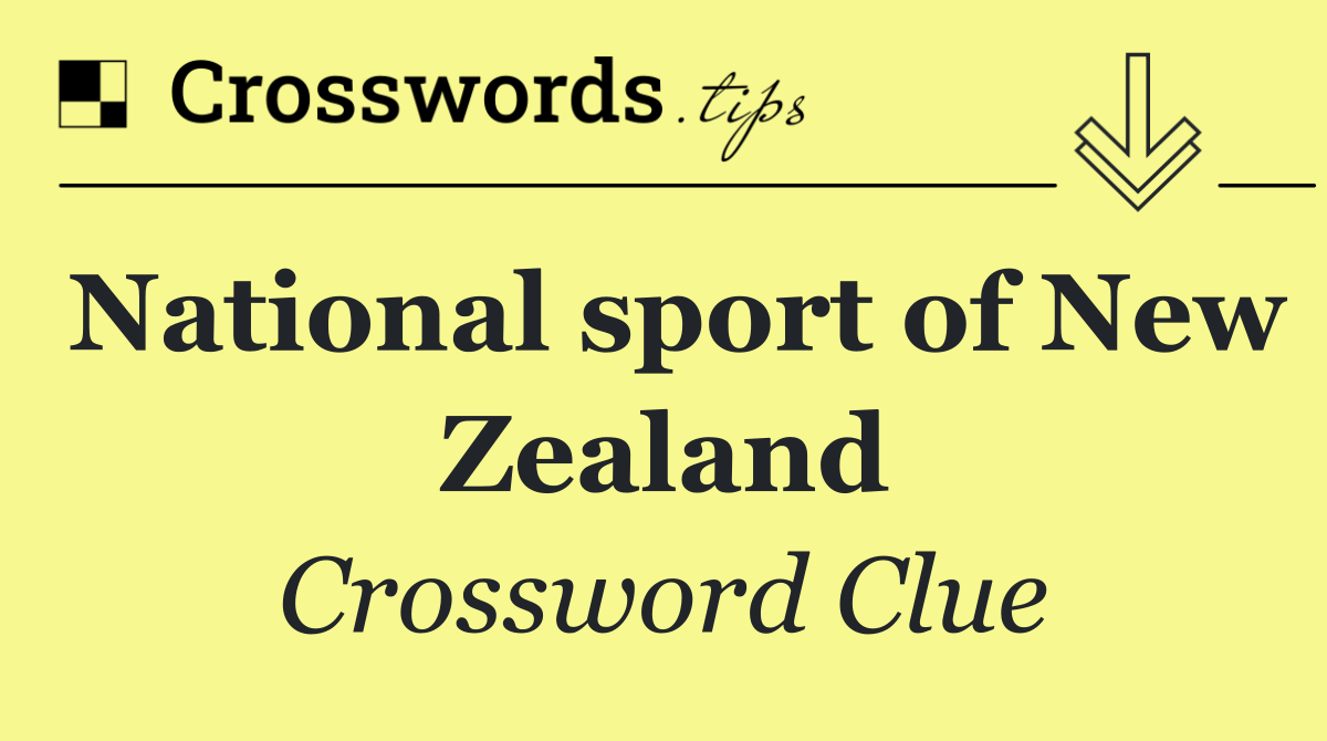 National sport of New Zealand