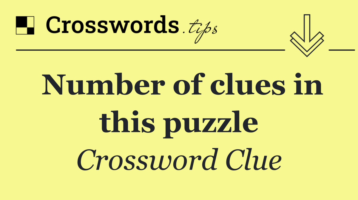 Number of clues in this puzzle