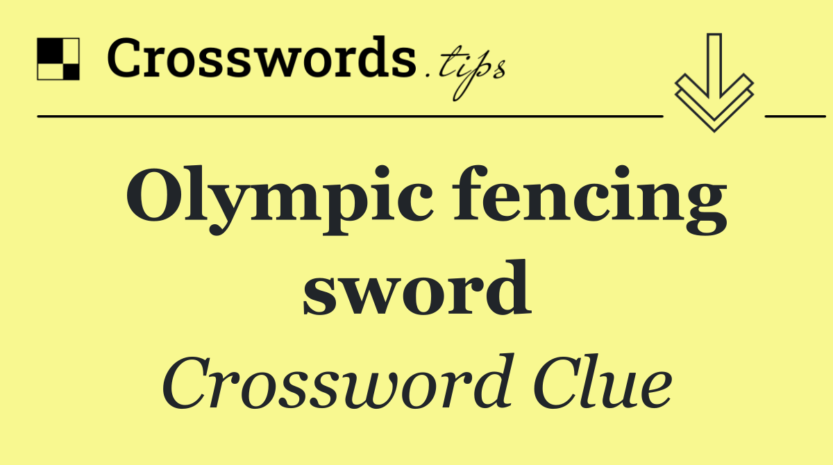Olympic fencing sword