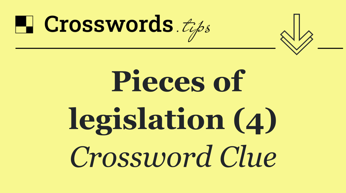 Pieces of legislation (4)