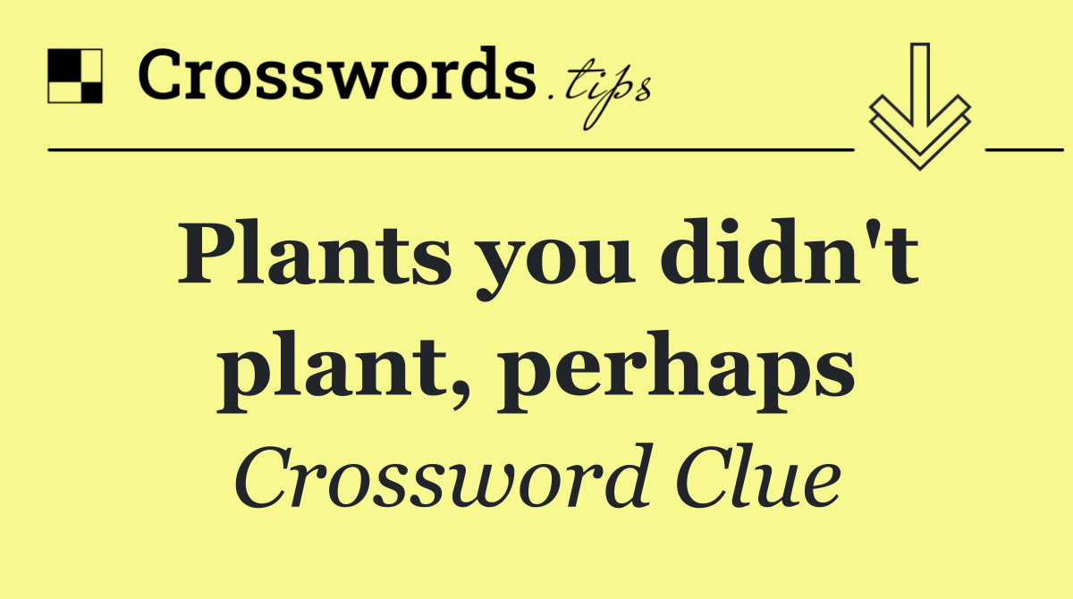 Plants you didn't plant, perhaps