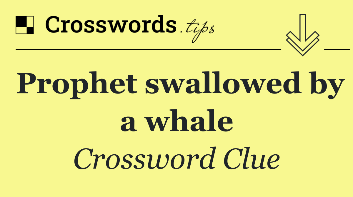 Prophet swallowed by a whale