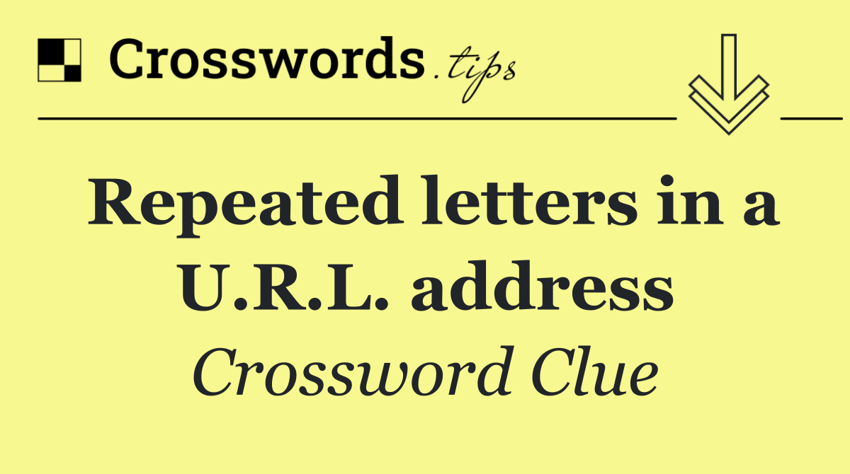Repeated letters in a U.R.L. address