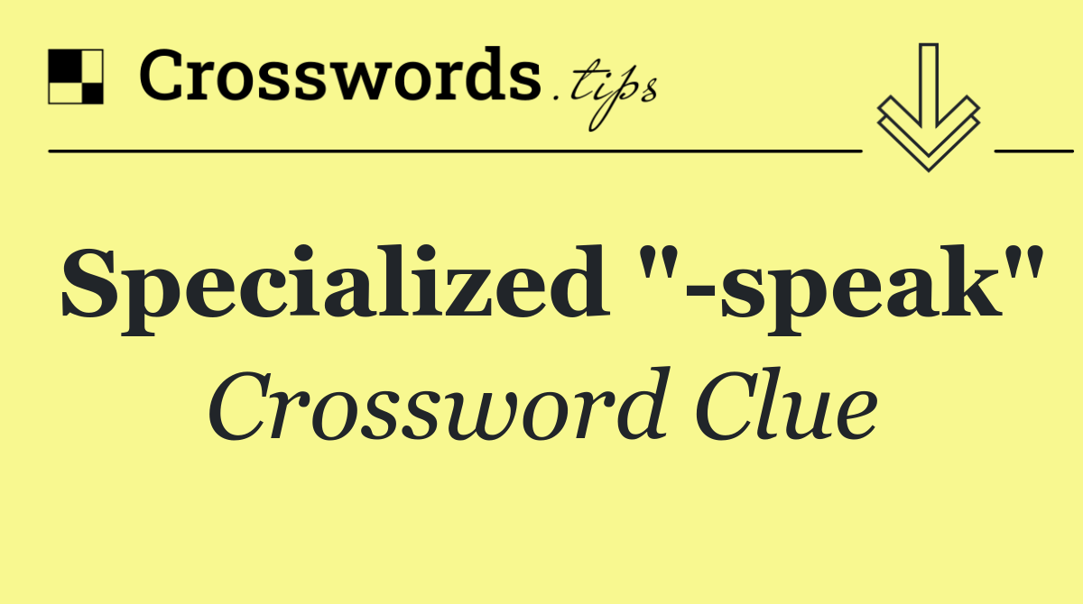 Specialized " speak"