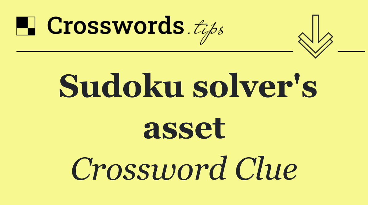 Sudoku solver's asset