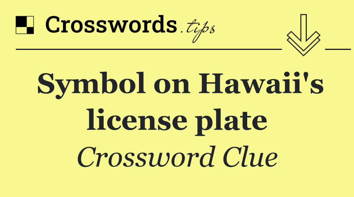 Symbol on Hawaii's license plate