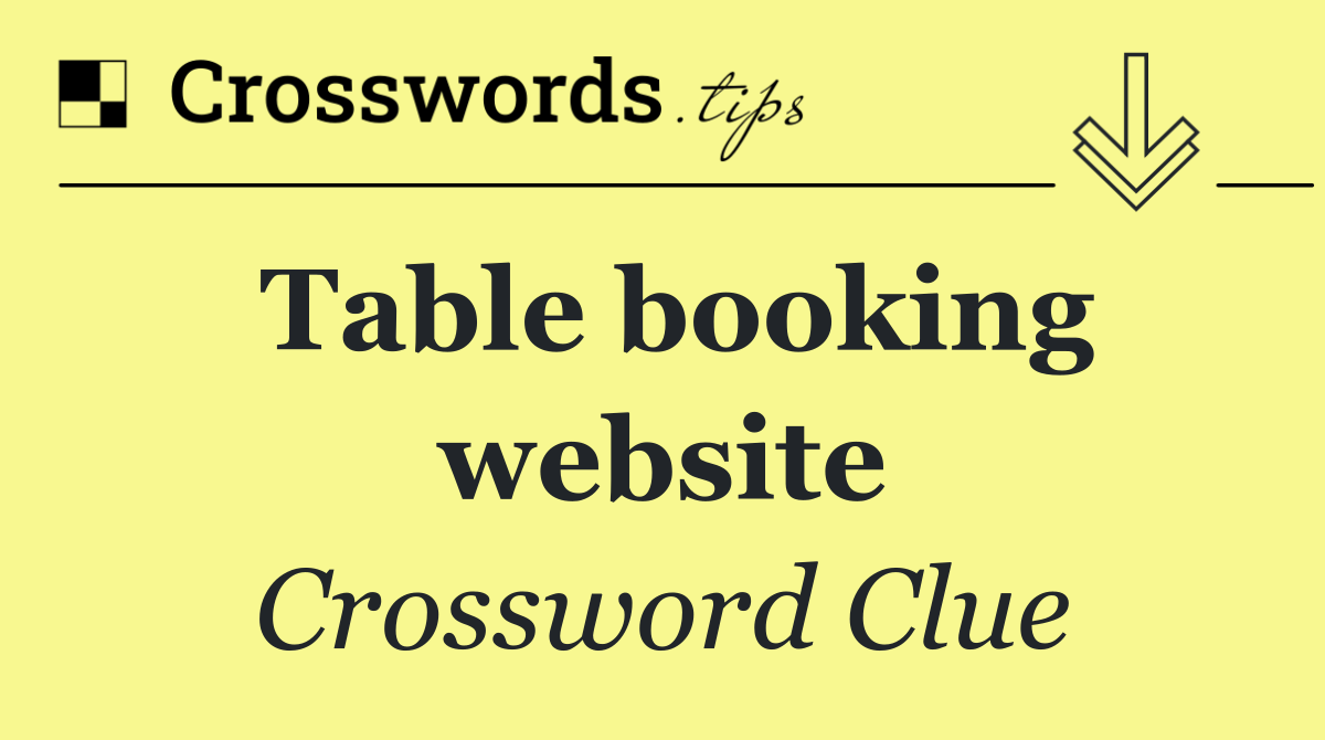 Table booking website