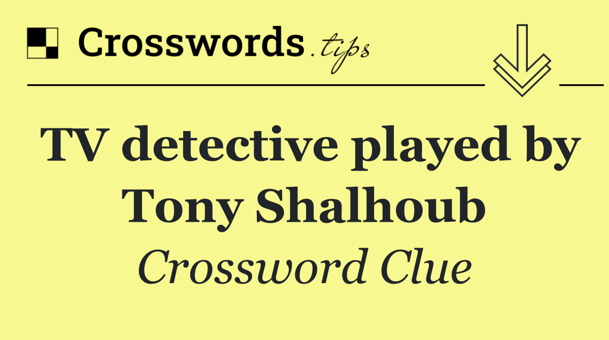 TV detective played by Tony Shalhoub