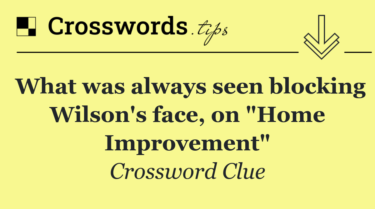 What was always seen blocking Wilson's face, on "Home Improvement"