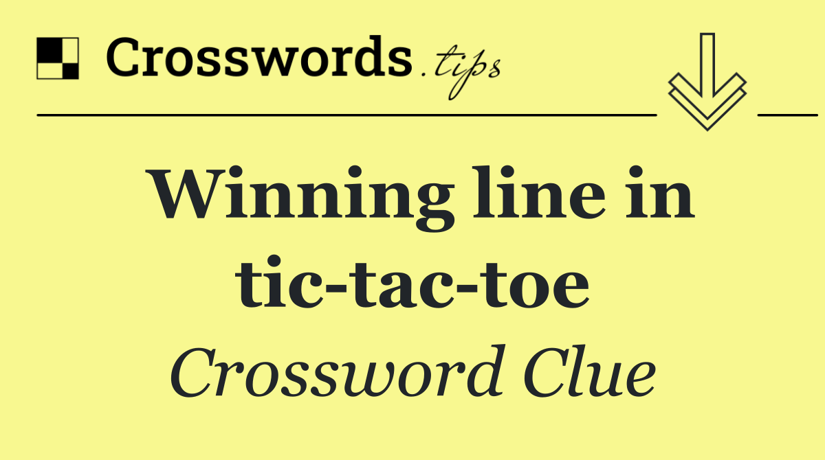 Winning line in tic tac toe