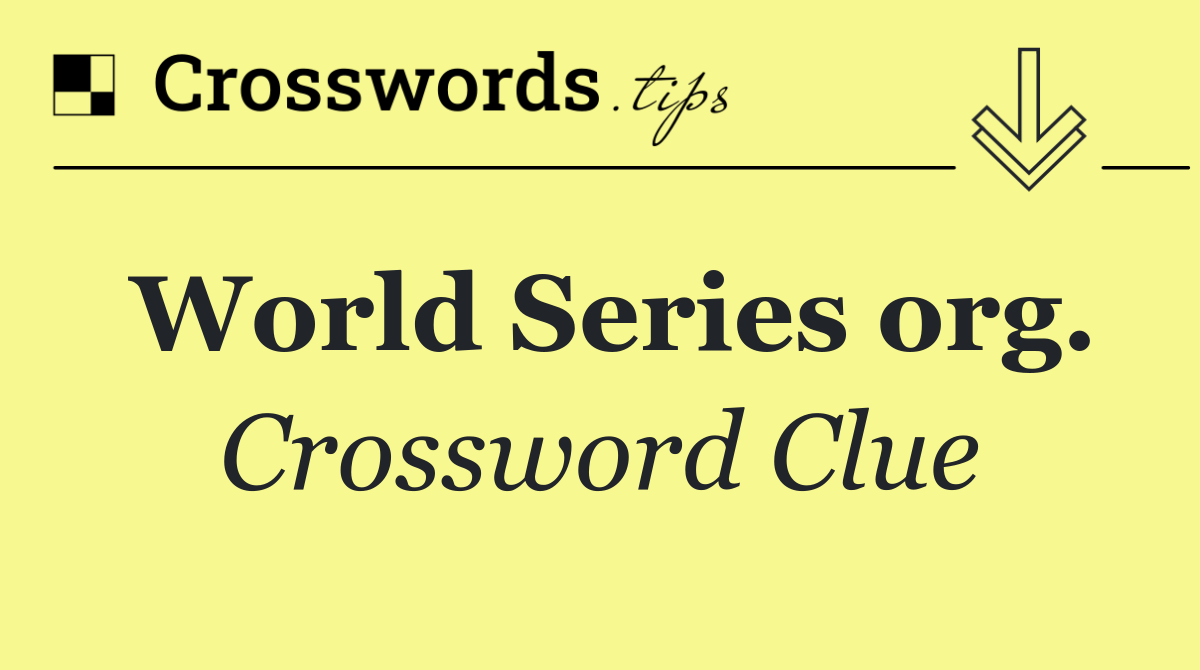 World Series org.