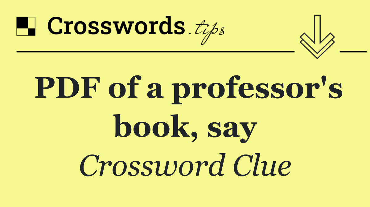 PDF of a professor's book, say