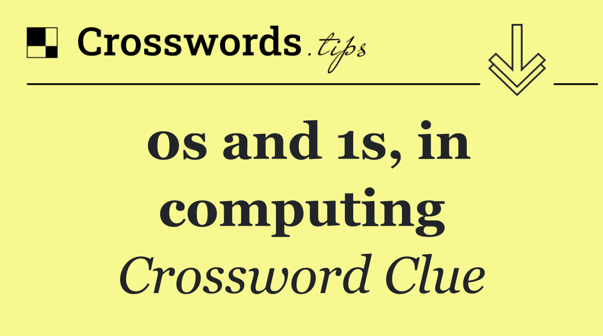 0s and 1s, in computing