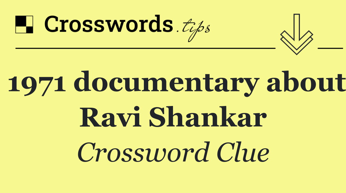 1971 documentary about Ravi Shankar