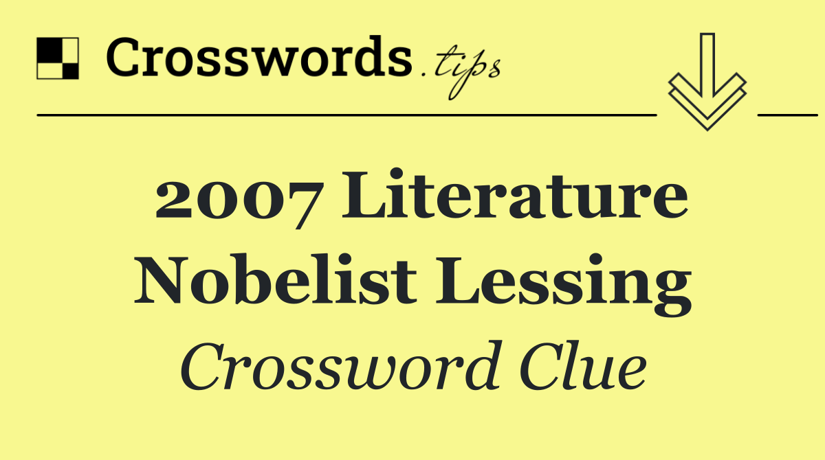 2007 Literature Nobelist Lessing