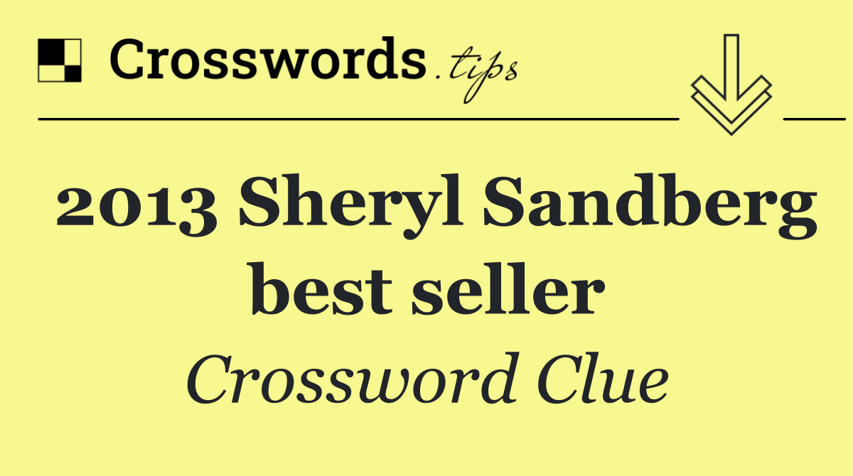 2013 Sheryl Sandberg best seller