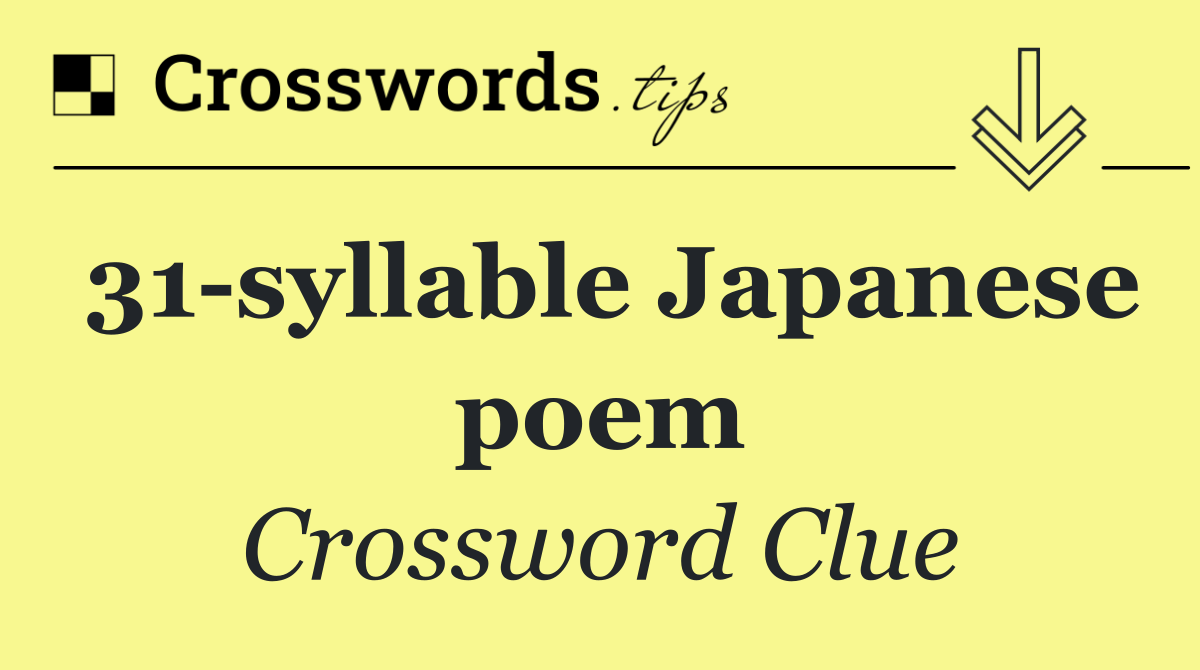 31 syllable Japanese poem