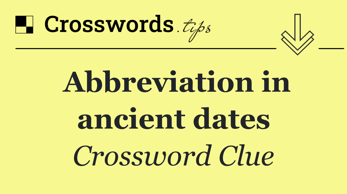 Abbreviation in ancient dates