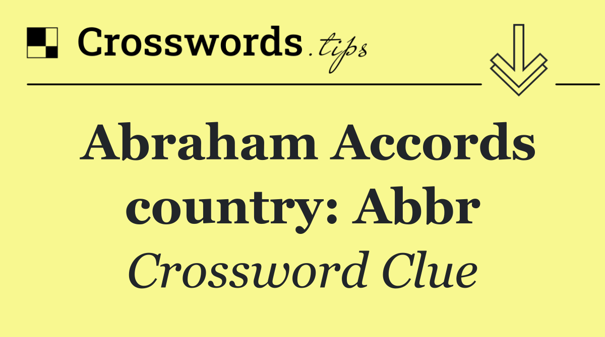 Abraham Accords country: Abbr