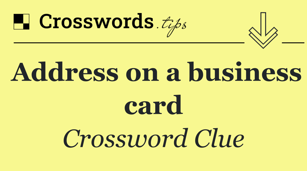 Address on a business card