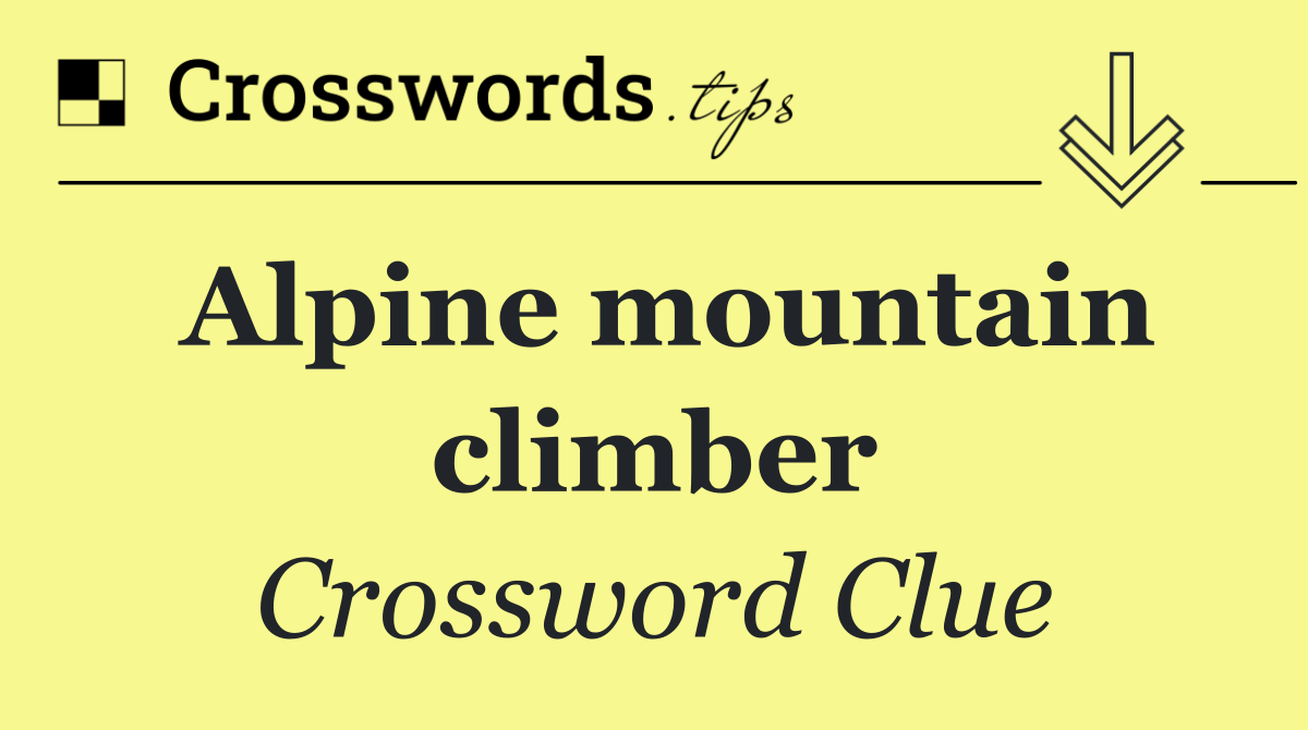 Alpine mountain climber