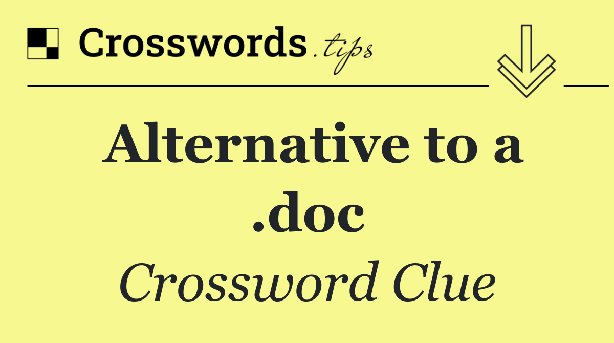 Alternative to a .doc