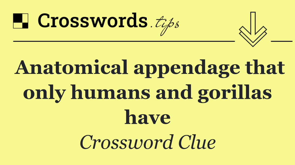 Anatomical appendage that only humans and gorillas have